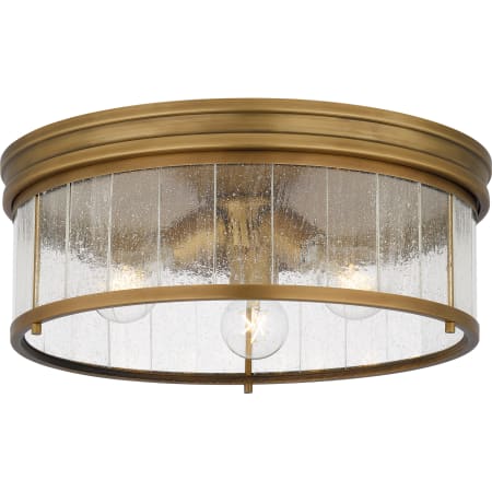 Quoizel Theodora 3 Light 16" Wide Flush Mount Drum Ceiling Fixture Weathered Brass