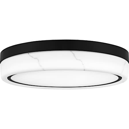 Quoizel Gasper 16" Wide LED Flush Mount Drum Ceiling Fixture with Alabaster Glass Shade Matte Black