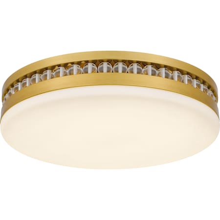 Quoizel Carey 16" Wide LED Flush Mount Drum Ceiling Fixture with Frosted Glass Shade Brushed Gold
