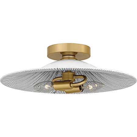Quoizel Indigo 2 Light 16" Wide Semi-Flush Ceiling Fixture Light Gold / Black