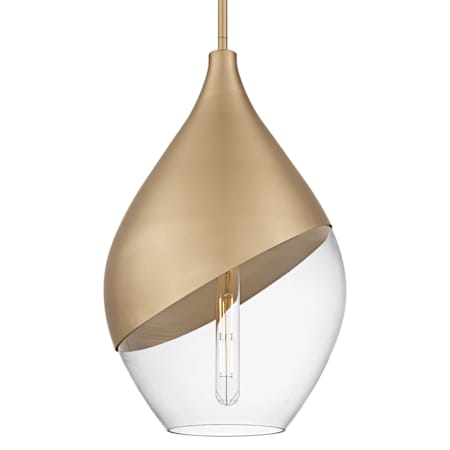Quoizel Drover 12" Wide Pendant with Clear Glass Shade Bronze Gold