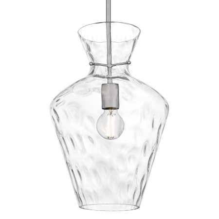 Quoizel Hollis 12" Wide Pendant with Water Glass Shade Brushed Nickel