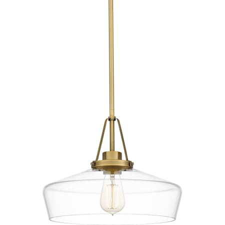 Quoizel 14" Wide Pendant Aged Brass