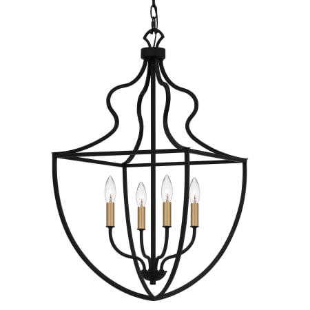 Quoizel Keeley 4 Light 17" Wide Taper Candle Pendant Matte Black
