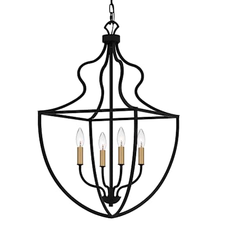 Quoizel Keeley 4 Light 17" Wide Taper Candle Pendant Matte Black