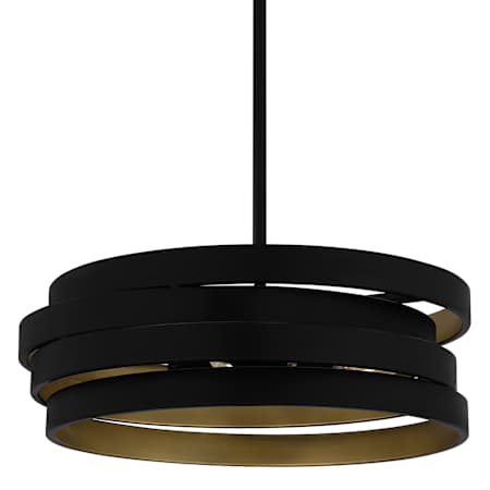 Quoizel Berner 3 Light 16" Wide Pendant Matte Black