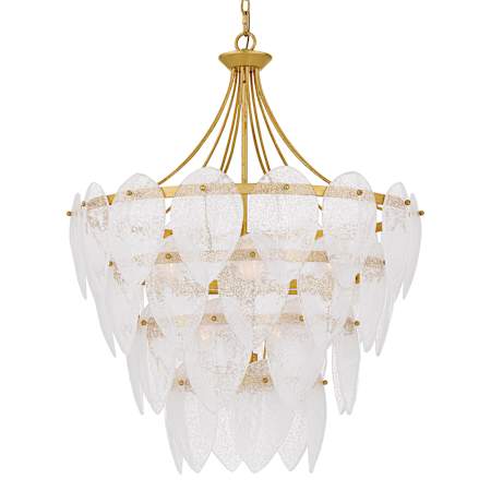 Quoizel Lilestone 7 Light 28" Wide Waterfall Chandelier Gold Leaf