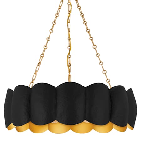 Quoizel Santana 5 Light 24" Wide Drum Chandelier with Hammered Metal Shade Matte Black