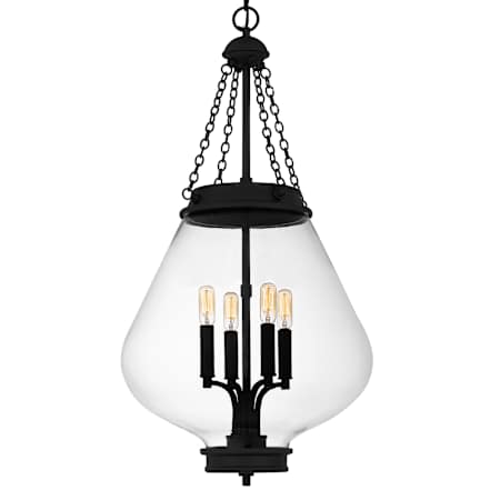 Quoizel Wallace 4 Light 16" Wide Pendant with Clear Glass Shade Matte Black