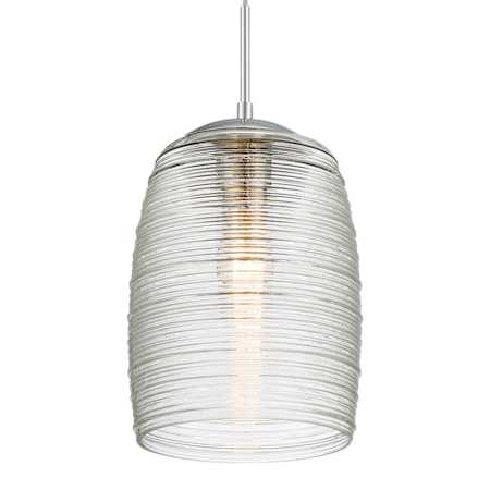Quoizel Rebound Single Light 9" Wide Pendant with Seedy Glass Shade Polished Chrome
