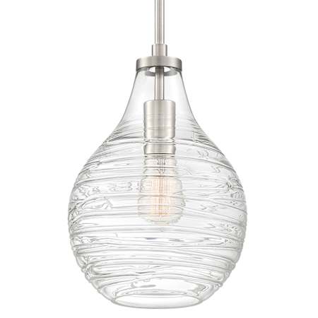 Quoizel Genie Single Light 9" Wide Mini Pendant / Semi-Flush Ceiling Fixture Brushed Nickel