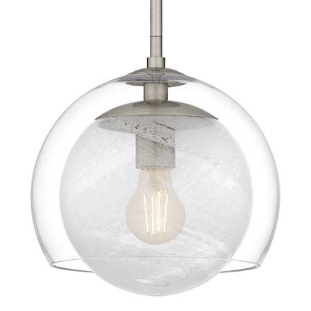 Quoizel Eslinger 10" Wide Mini Pendant with Clear and Cloud Glass Shades Brushed Nickel