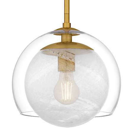 Quoizel Eslinger 10" Wide Mini Pendant with Clear and Cloud Glass Shades Brushed Gold