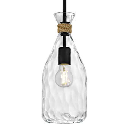 Quoizel Govada 6" Wide Mini Pendant with Water Glass Shade Matte Black