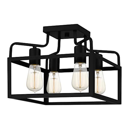 Quoizel Paulsen 4 Light 12" Wide Semi-Flush Ceiling Fixture Matte Black