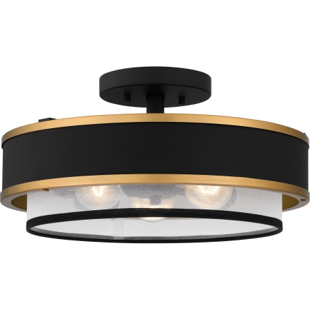 Quoizel 3 Light 15" Wide Semi-Flush Drum Ceiling Fixture Earth Black