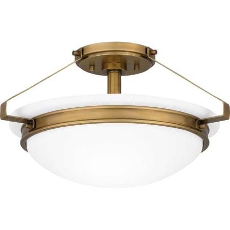Quoizel 2 Light 15" Wide Semi-Flush Bowl Ceiling Fixture Weathered Brass