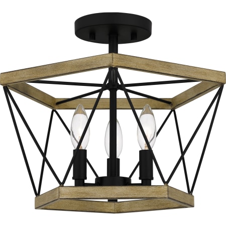 Quoizel 3 Light 15" Wide Semi-Flush Ceiling Fixture Whitewashed Walnut