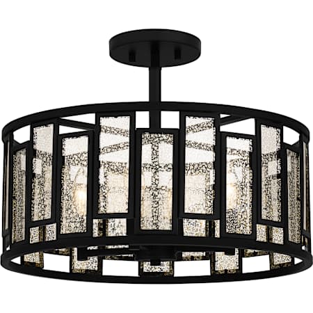 Quoizel 4 Light 18" Wide Semi-Flush Drum Ceiling Fixture Matte Black