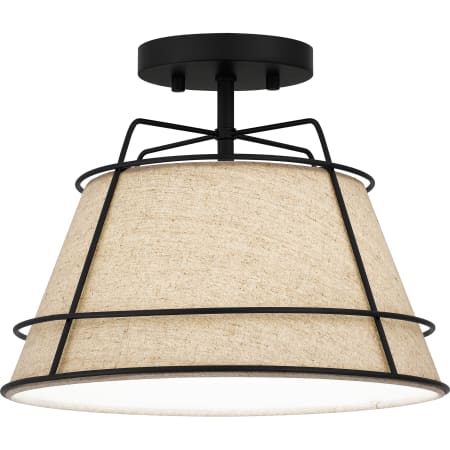 Quoizel 13" Wide Semi-Flush Ceiling Fixture / Converts to Pendant Matte Black