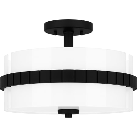 Quoizel Baud 2 Light 14" Wide Semi-flush Drum Ceiling Fixture Matte Black