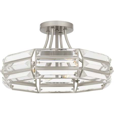 Quoizel Padilla 4 Light 17" Wide Semi-Flush Drum Ceiling Fixture Brushed Nickel