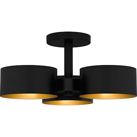 Quoizel Nala 3 Light 17" Wide Semi-Flush Ceiling Fixture Matte Black