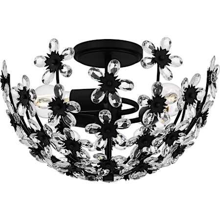 Quoizel Rosemary 3 Light 16" Wide Semi-Flush Bowl Ceiling Fixture Matte Black