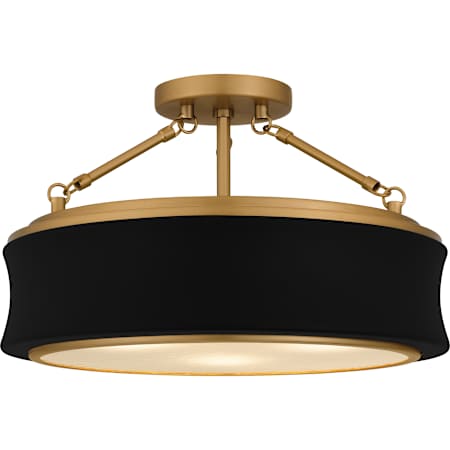 Quoizel Dylan 3 Light 16" Wide Semi-Flush Ceiling Fixture Matte Black