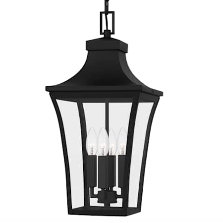 Quoizel Quentin 4 Light 10" Wide Taper Candle Mini Pendant with Clear Glass Shade Earth Black