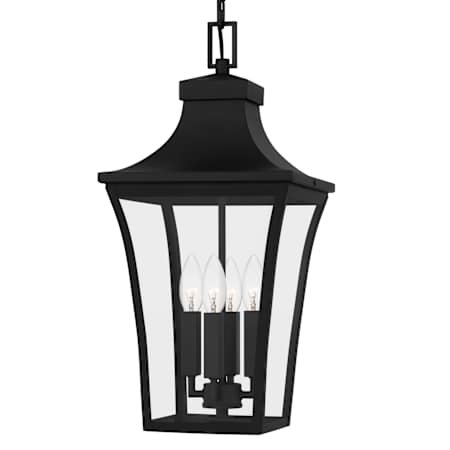 Quoizel Quentin 4 Light 10" Wide Outdoor Taper Candle Mini Pendant with Clear Glass Shade Earth Black