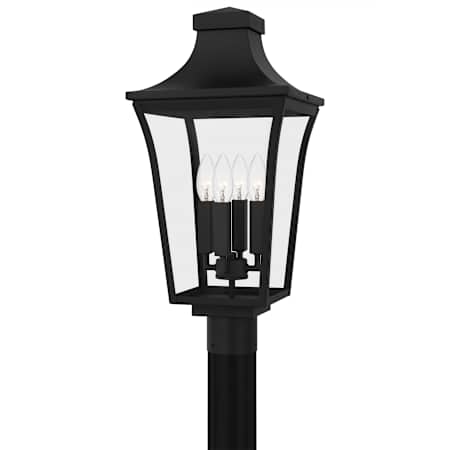 Quoizel Quentin 4 Light 22" Tall Post Light with Clear Glass Shade Earth Black