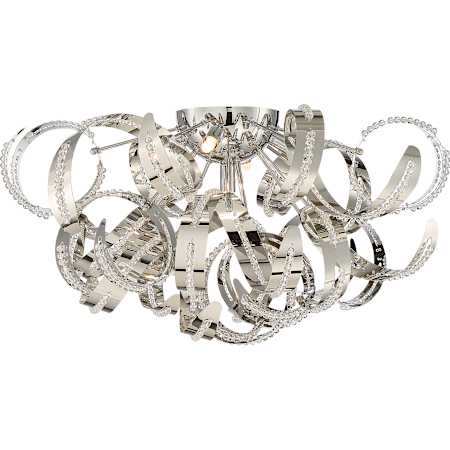 Quoizel Ribbons 5 Light 22" Wide Flush Mount Ceiling Fixture Crystal Chrome