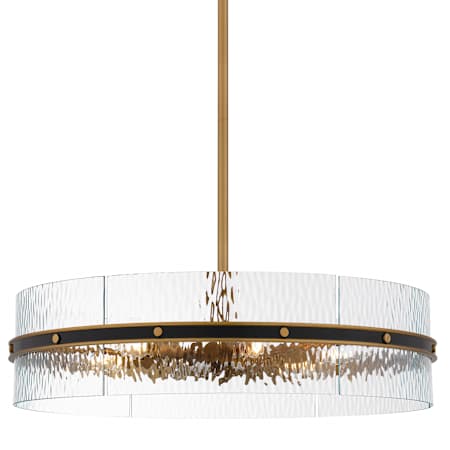 Quoizel Reagan 6 Light 24" Wide Pendant with Water Glass Shade Matte Black