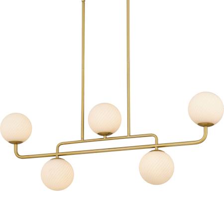 Quoizel Regis 5 Light 40" Wide Linear Chandelier Brushed Gold