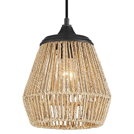 Quoizel Romain Single Light 9" Wide Cage Mini Pendant Earth Black
