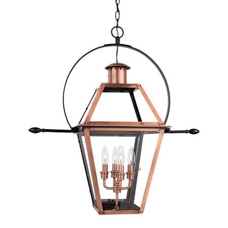 Quoizel Rue De Royal 4 Light 14" Wide Taper Candle Pendant Aged Copper