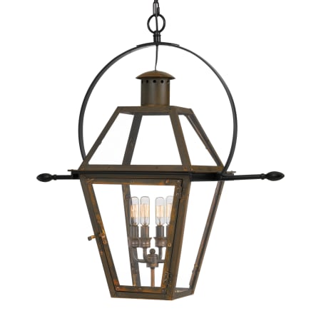Quoizel Rue De Royal 4 Light 14" Wide Taper Candle Pendant Industrial Bronze