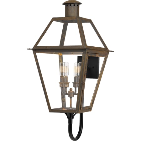 Quoizel Rue De Royal 4 Light 30" Tall Outdoor Wall Sconce with Clear Glass Shade Industrial Bronze