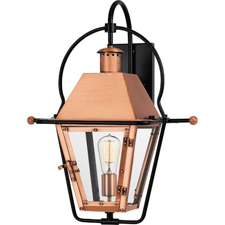 Quoizel Rue De Royal Single Light 23" Tall Outdoor Wall Sconce Aged Copper