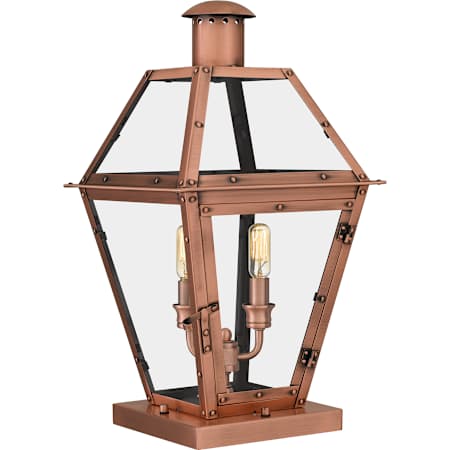 Quoizel Rue De Royal 2 Light 19" Tall Outdoor Pier Mount Post Light Aged Copper