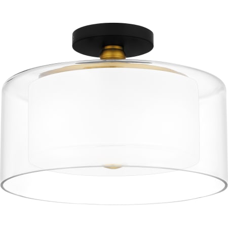 Quoizel 2 Light 14" Wide Semi-Flush Drum Ceiling Fixture Matte Black