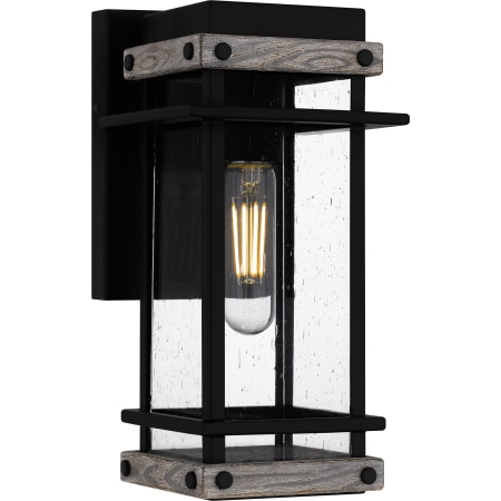 Quoizel Strader 12" Tall Outdoor Wall Sconce with Seedy Glass Shade Matte Black