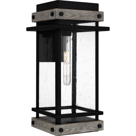 Quoizel Strader 20" Tall Outdoor Wall Sconce with Seedy Glass Shade Matte Black