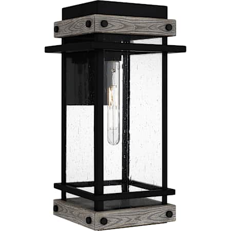 Quoizel Strader 20" Tall Outdoor Wall Sconce with Seedy Glass Shade Matte Black
