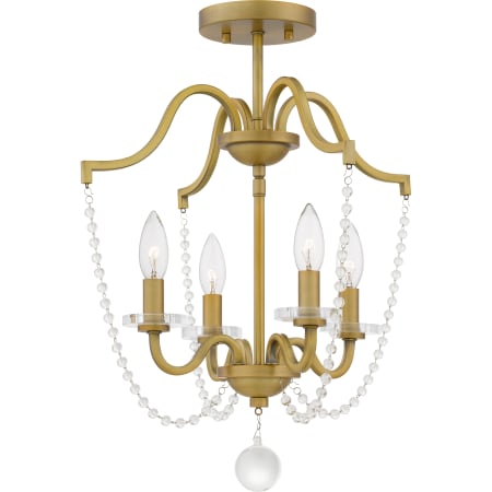 Quoizel Sunday 4 Light 16" Wide Semi-flush Ceiling Fixture Aged Brass
