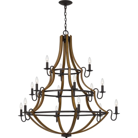 Quoizel 15 Light 43" Wide Taper Candle Style Chandelier Rustic Black