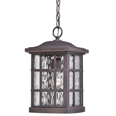 Quoizel Stonington 15" Tall Single Light Outdoor Lantern Pendant with Water Glass Palladian Bronze