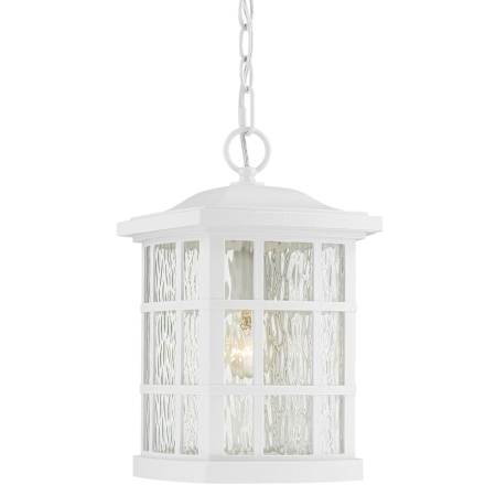 Quoizel Stonington 15" Tall Single Light Outdoor Lantern Pendant with Water Glass Fresco