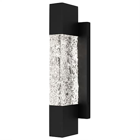 Quoizel Solace 16" Tall LED Outdoor Wall Sconce with Textured Glass Shade Matte Black